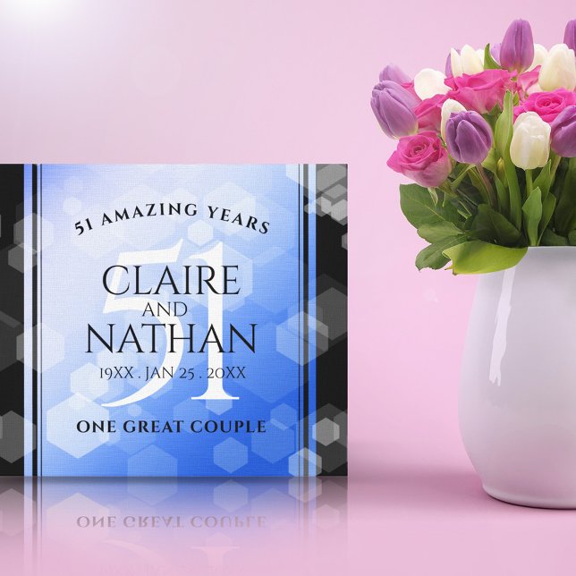 Elegant 51. Saphire Hochzeitstag Leinwanddruck (Von Creator hochgeladen)