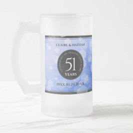 Elegant 51. Saphire Hochzeitstag Mattglas Bierglas