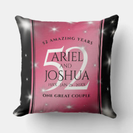 Elegant 52. Star Ruby Wedding Jubiläum Kissen