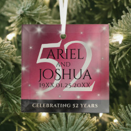 Elegant 52. Star Ruby Wedding Jubiläum Ornament Aus Glas