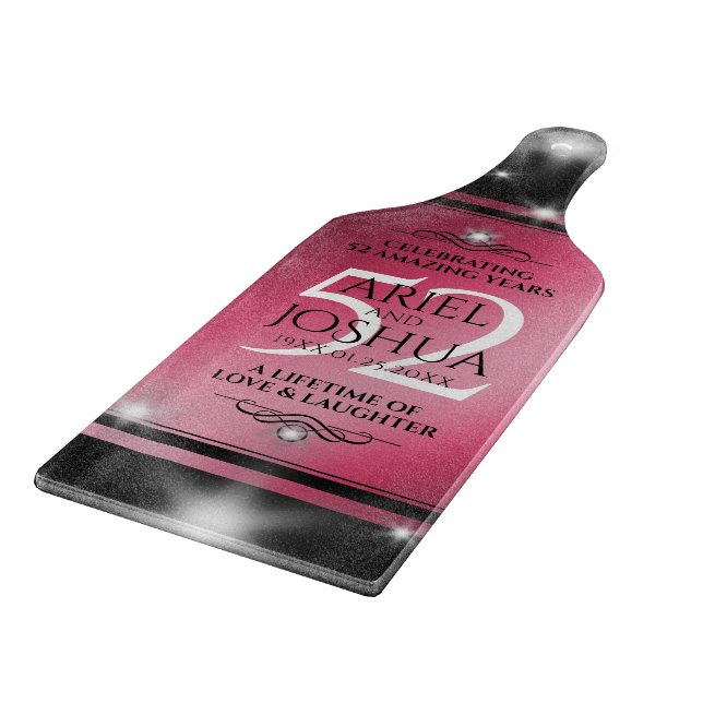 Elegant 52. Star Ruby Wedding Jubiläum Schneidebrett (Ecke)