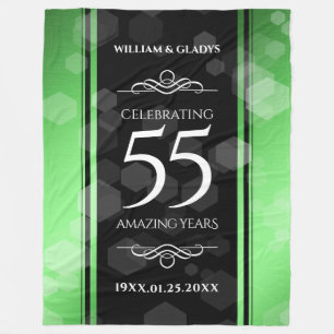 Elegant 55. Emerald Wedding Jubiläum Fleecedecke