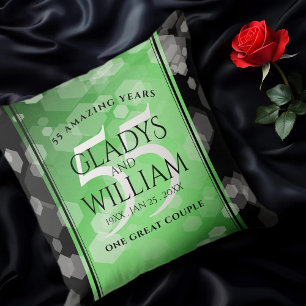 Elegant 55. Emerald Wedding Jubiläum Kissen