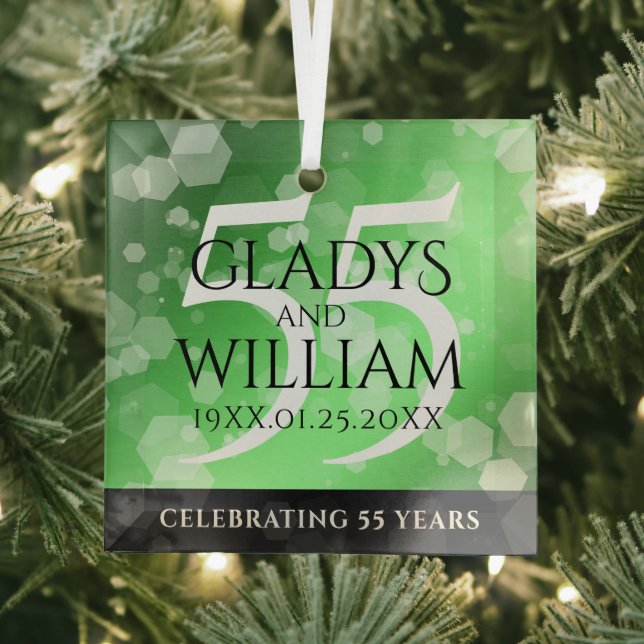 Elegant 55. Emerald Wedding Jubiläum Ornament Aus Glas (Insitu)