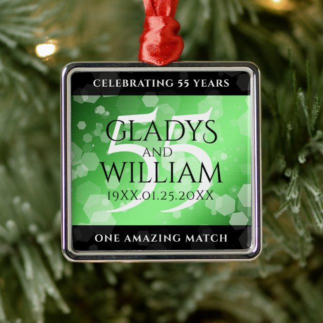 Elegant 55. Emerald Wedding Jubiläum Ornament Aus Metall (Baum)