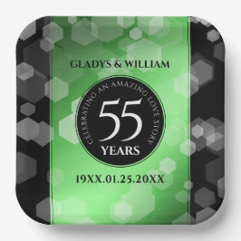 Elegant 55. Emerald Wedding Jubiläum Pappteller
