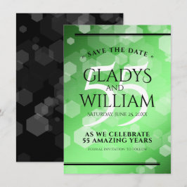 Elegant 55. Emerald Wedding Jubiläum Save The Date