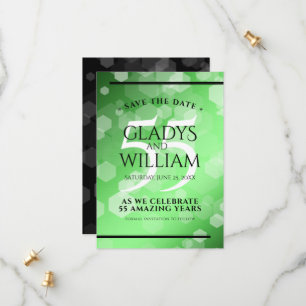 Elegant 55. Emerald Wedding Jubiläum Save The Date