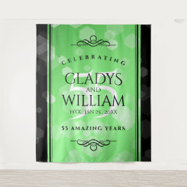 Elegant 55. Emerald Wedding Jubiläum Wandteppich