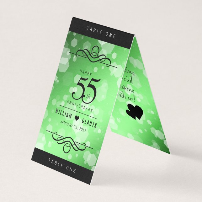 Élégant 55e anniversaire de Mariage d'émeraude (Front)
