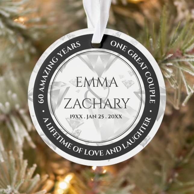 Elegant 60. 75. Diamond Wedding Jubiläum Ornament (Baum)