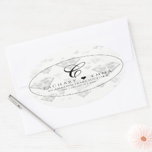 Elegant 60. 75. Diamond Wedding Jubiläum Ovaler Aufkleber