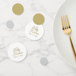 Elegant 60 and Fabulous Birthday Party White Gold  Konfetti