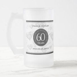 Elegant 60. Diamond Wedding Jubiläum Mattglas Bierglas