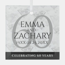 Elegant 60. Diamond Wedding Jubiläum Ornament Aus Glas