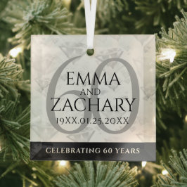 Elegant 60. Diamond Wedding Jubiläum Ornament Aus Glas