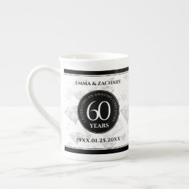 Elegant 60. Diamond Wedding Jubiläum Prozellantasse