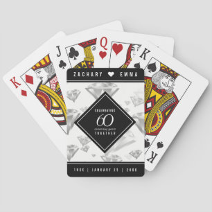 Elegant 60. Diamond Wedding Jubiläum Spielkarten