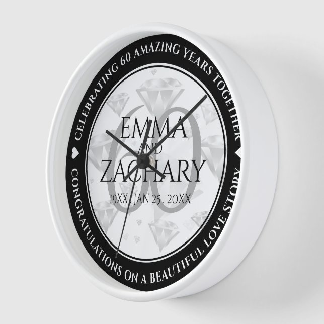 Elegant 60. Diamond Wedding Jubiläum Uhr (Winkel)