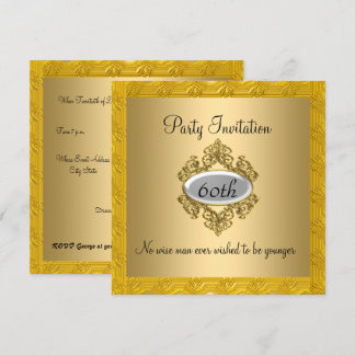 Elegant 60. Geburtstag Gold Einladung