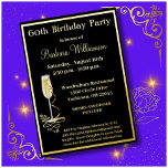 Elegant 60 Sechzig Geburtstag REAL Gold Folieneinladung<br><div class="desc">Neu und einzigartig - Touchs von REAL Gold Foil auf dieser eleganten 60. Geburtstagsfeiereinladung, die leicht für jedes Alter zur Arbeit umgewandelt werden kann. Die schöne Touch Goldfolie mit dem Champagnerglas ist die zusätzliche Touch und es gibt viel zu personalisieren, um für Ihre eigene Veranstaltung geeignet zu sein. Alle Design-Fragen,...</div>