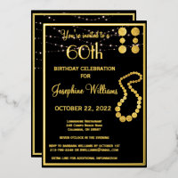 Elegant 60 Sixty Birthday Black REAL Gold