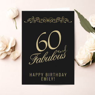Elegant 60 und fabelhaftes Ornament 60. Geburtstag Karte