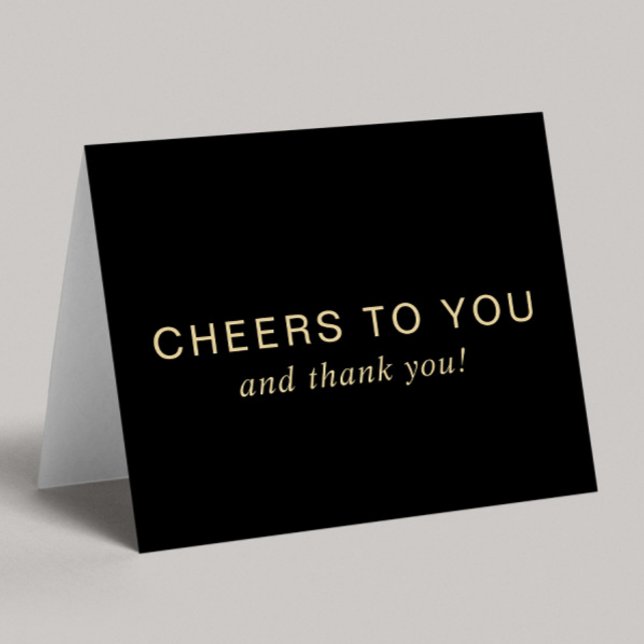 Elegant 60th Birthday Black Gold Dankeskarte (Von Creator hochgeladen)