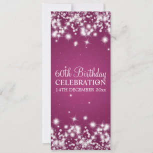 Elegant 60th Birthday Party Winter Sparkle Berry Einladung