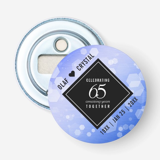 Elegant 65. Blue Sapphire Hochzeitstag Flaschenöffner (Vorderseite)