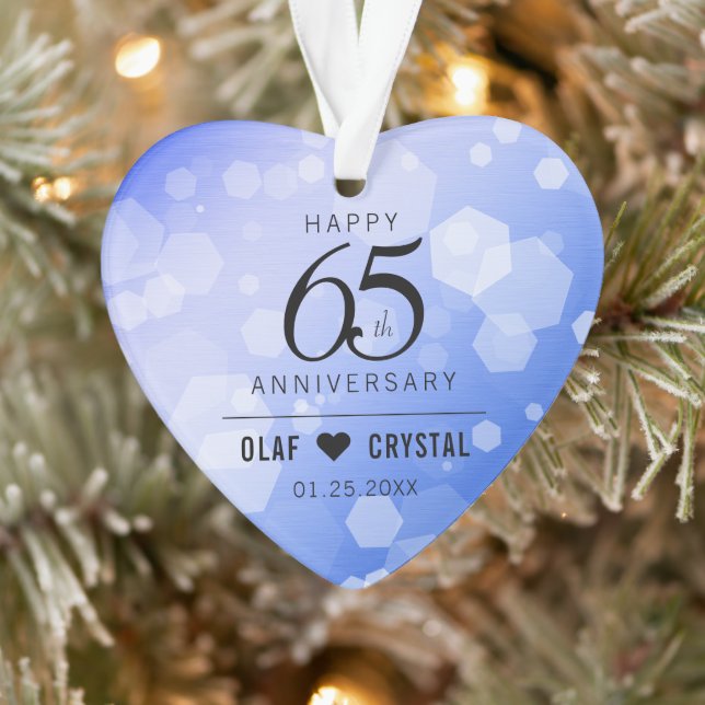 Elegant 65. Blue Sapphire Hochzeitstag Ornament (Baum)