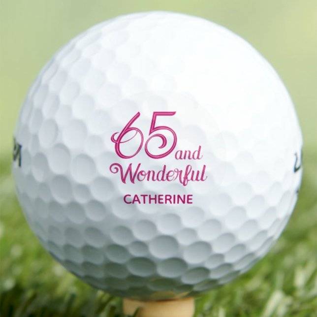 Elegant 65. Geschenk für Tante - rosa Script Desig Golfball (Von Creator hochgeladen)