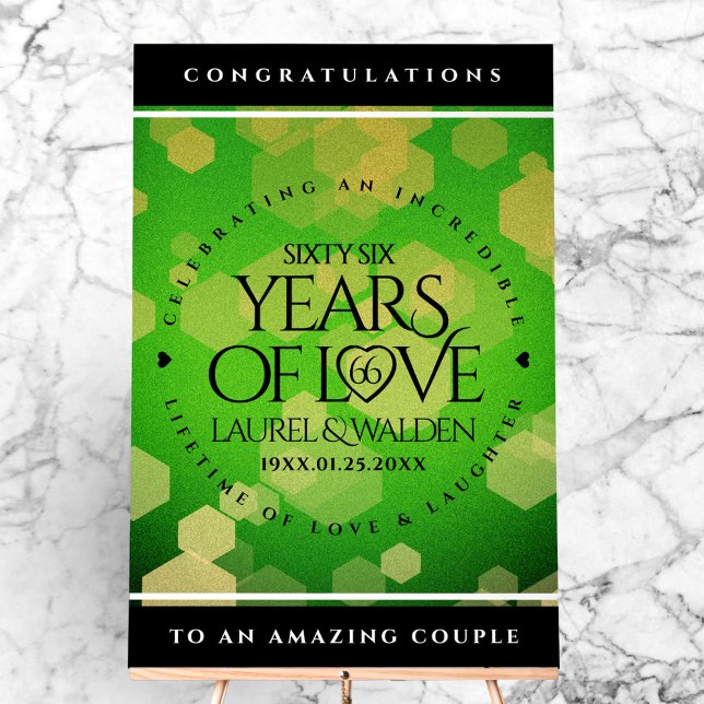 Élégant 66ème anniversaire de Mariage Titanite (Elegant 66th Titanite Wedding Anniversary Acrylic Sign Cover Photo)