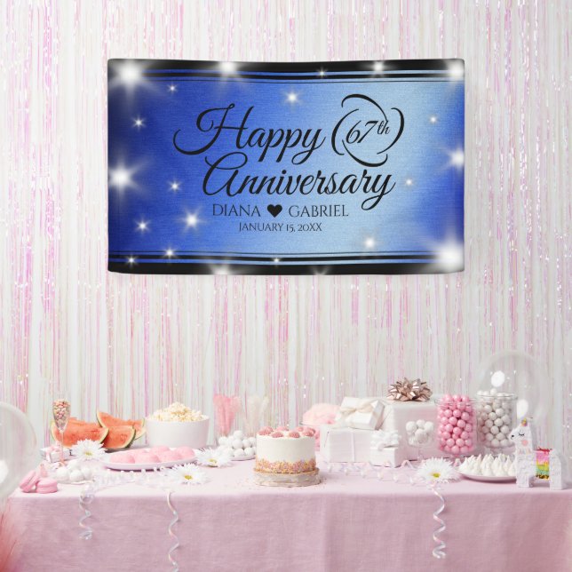 Elegant 67. Star Sapphire Hochzeit Jahrestag Banner (Party)