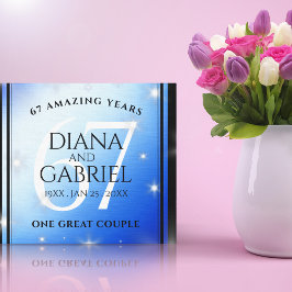 Elegant 67. Star Sapphire Hochzeit Jahrestag Leinwanddruck