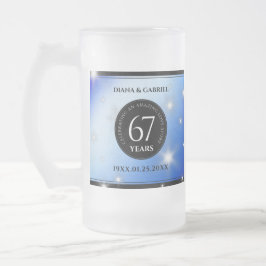 Elegant 67. Star Sapphire Hochzeit Jahrestag Mattglas Bierglas