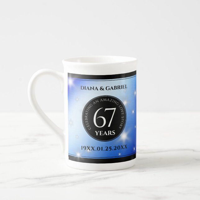 Elegant 67. Star Sapphire Hochzeit Jahrestag Prozellantasse (Links)