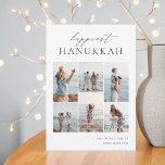 Elegant 6 Foto Collage Happiest Hanukkah Feiertagskarte<br><div class="desc">Freuen Sie sich auf diese modernen Hanukkah-Urlaubskarten,  die 6 Ihrer beliebtesten Fotos in einer Gitterkollektion enthalten. "Happiest Hanukkah" erscheint oben in der Hand mit Schriftzeichen und klassischen Serifenschriften. Personalisieren Sie mit Ihrem Familiennamen und dem Jahr unten rechts.</div>
