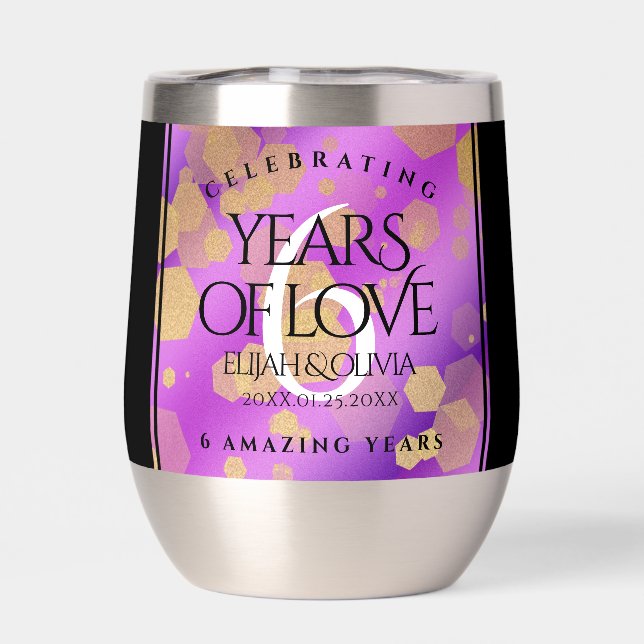 Elegant 6. Geburtstag von Amethyst (Rückseite)