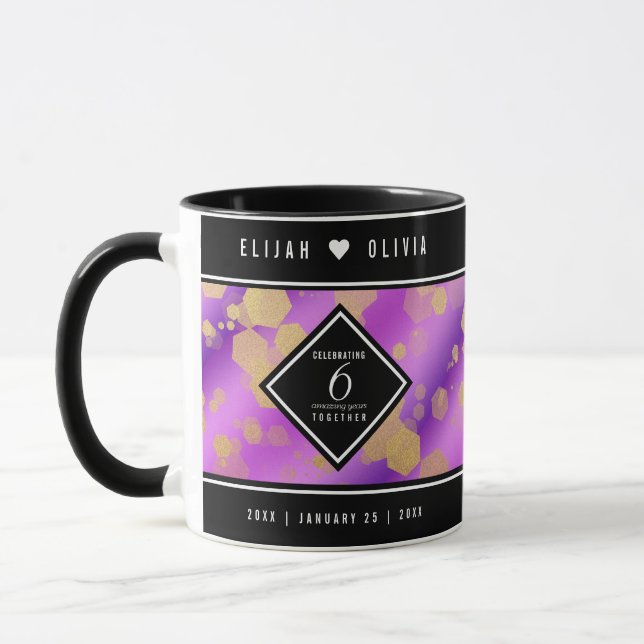 Elegant 6. Geburtstag von Amethyst Tasse (Links)