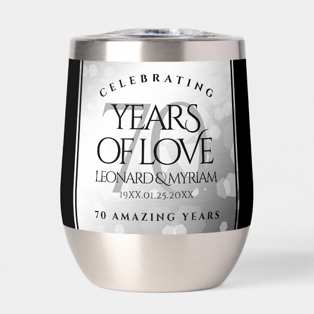 Elegant 70. Platinum Hochzeitstag (Vorderseite)