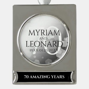 Elegant 70. Platinum Hochzeitstag Banner-Ornament Silber