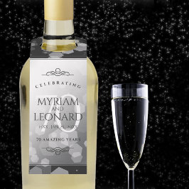 Elegant 70. Platinum Hochzeitstag Flaschenanhänger