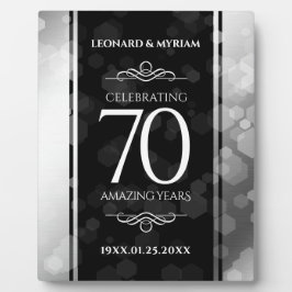 Elegant 70. Platinum Hochzeitstag Fotoplatte
