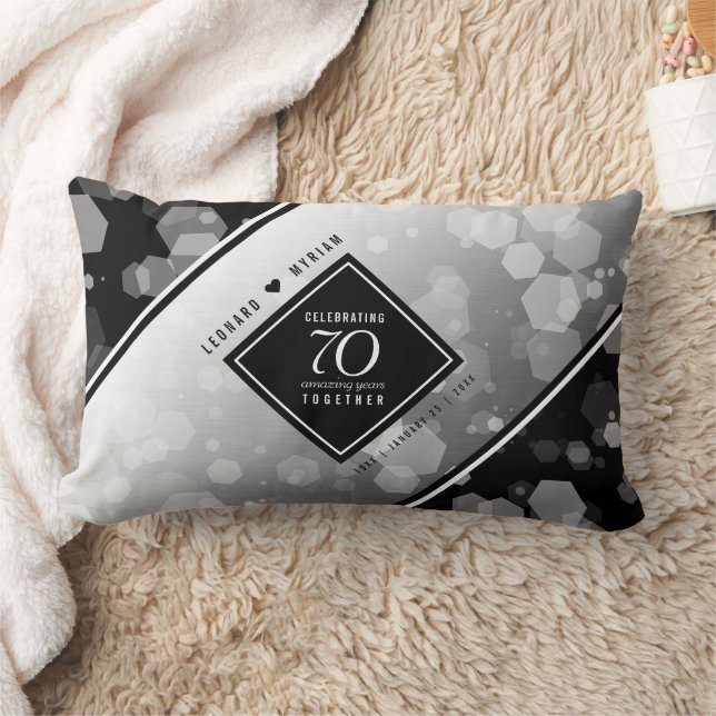 Elegant 70. Platinum Hochzeitstag Lendenkissen (Decke)