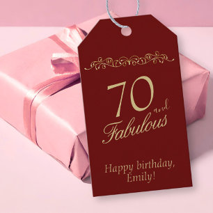 Elegant 70 und fabelhaftes Ornament 70. Geburtstag Geschenkanhänger