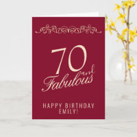 Elegant 70 und fabelhaftes Ornament 70. Geburtstag