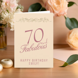 Elegant 70 und fabelhaftes Ornament 70. Geburtstag Karte