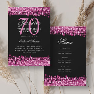 Élégant 70e Anniversaire Programme Hot Pink avec m