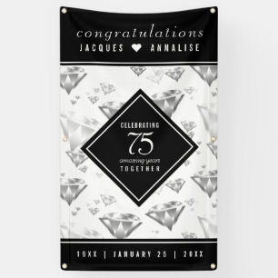 Elegant 75. Diamond Wedding Jubiläum Banner